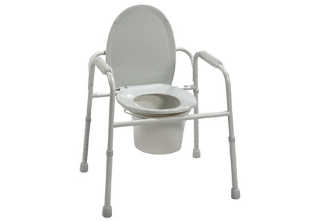 Deluxe All-In-One Steel Commode