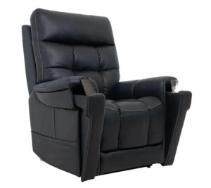 Black leather lift chair called VivaLift Radiance from Pride Mobility