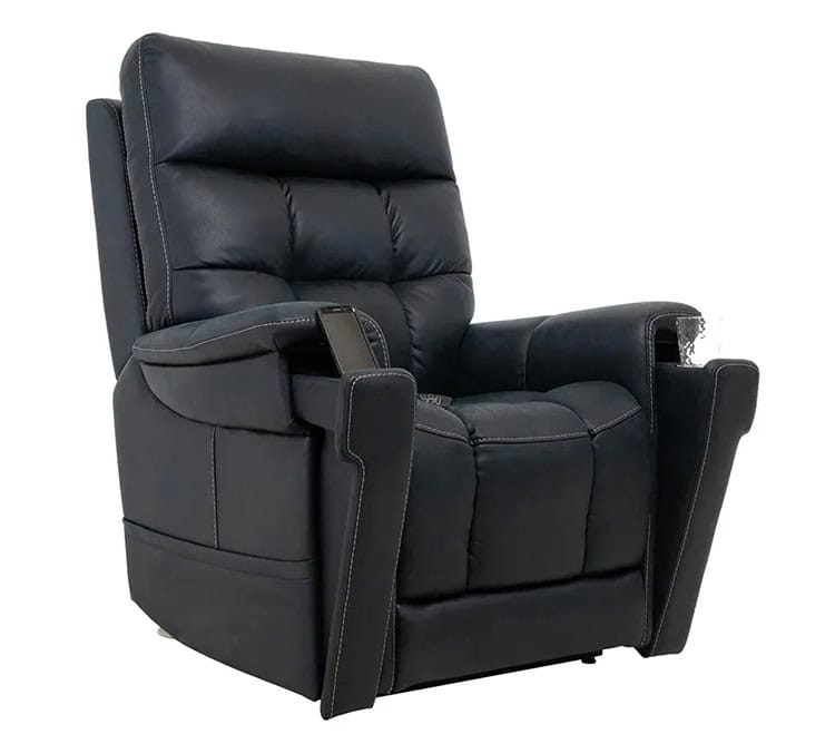 Black leather lift chair called VivaLift Radiance from Pride Mobility
