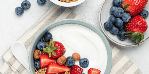 Image of berries in yogurt