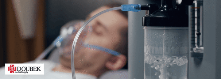 Doubek-October-Blog-Questions-To-Ask-Before-Starting-Home-Oxygen-Therapy-Blog-Header A man on home oxygen therapy