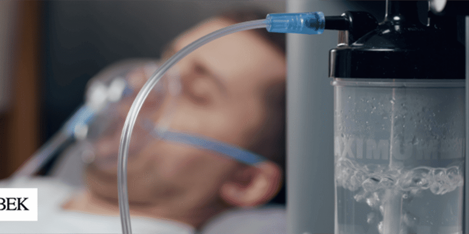 A man on home oxygen therapy